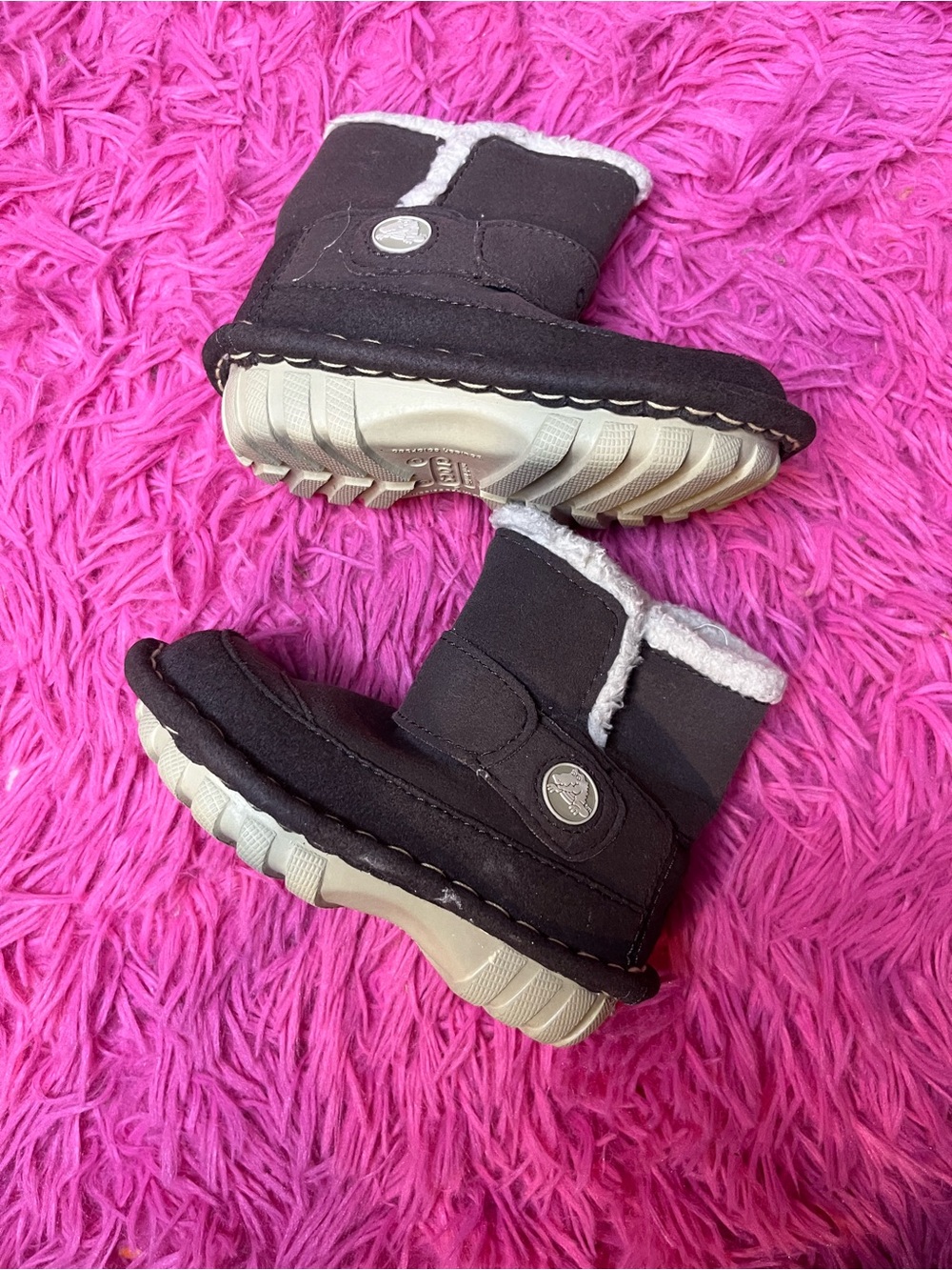 Kids Brown Winter Boot with Fleece Lining - crocs